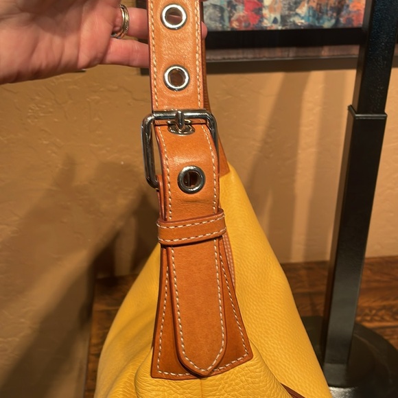 Dooney & Bourke Yellow Pebbled Leather Shoulder Bag - Picture 4 of 10